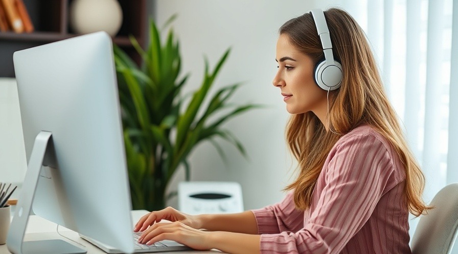 Beautiful woman focused on her computer, engaged in productive work.