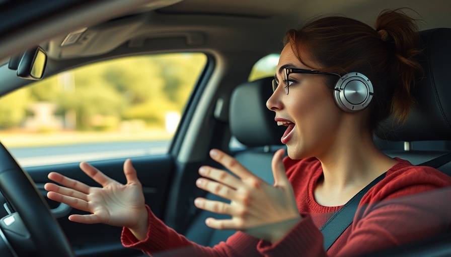 Young woman discussing digital sales strategies in car, daytime.