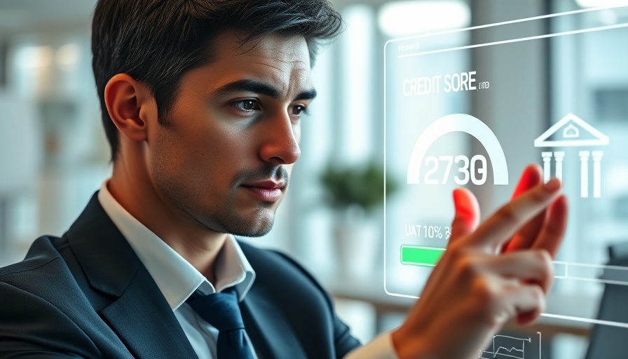 Digital credit score interface with financial icons, highlighting VantageScore pricing challenges FICO.