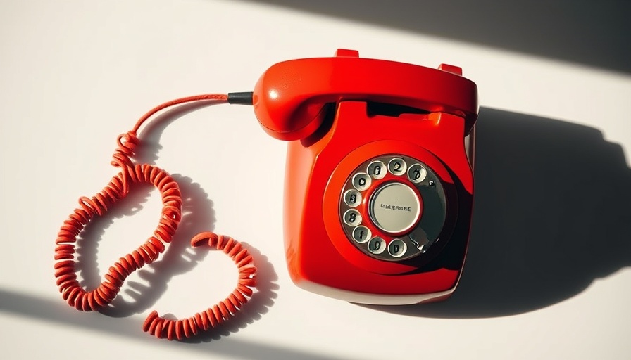 Vintage red rotary phone, symbolizing overcoming phone phobia in real estate.