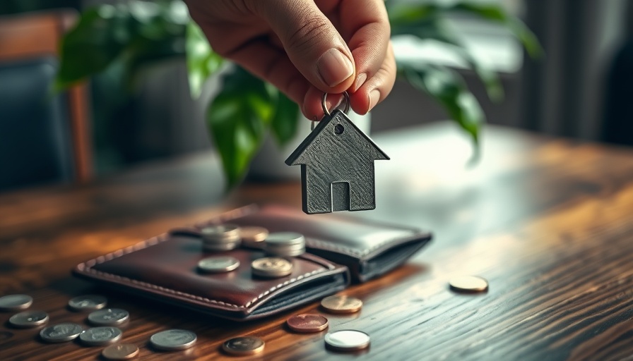 Hand with house key above wallet, symbolizing lowball offer in real estate.