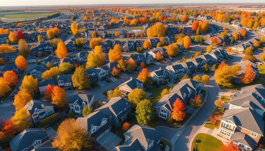 Aerial view of a suburban neighborhood illustrating HOA vs. CDD differences.