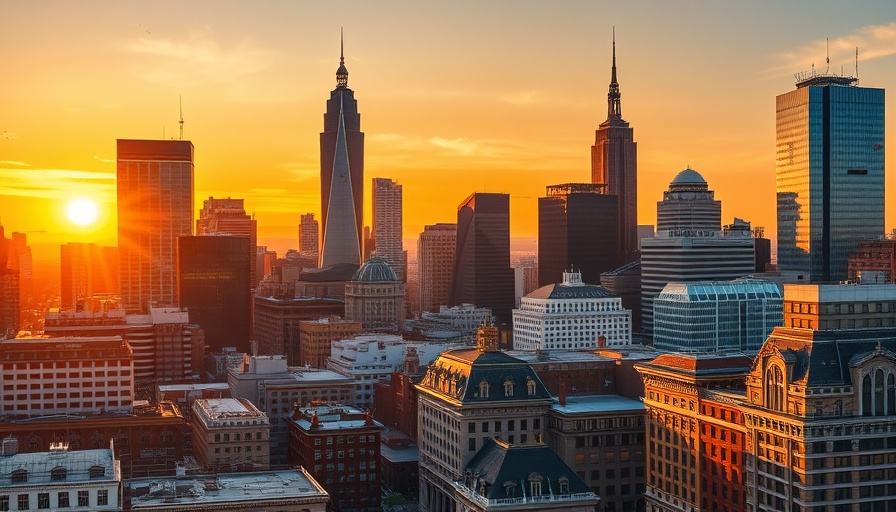 Philadelphia cityscape at sunset, pros and cons of living in Pennsylvania.