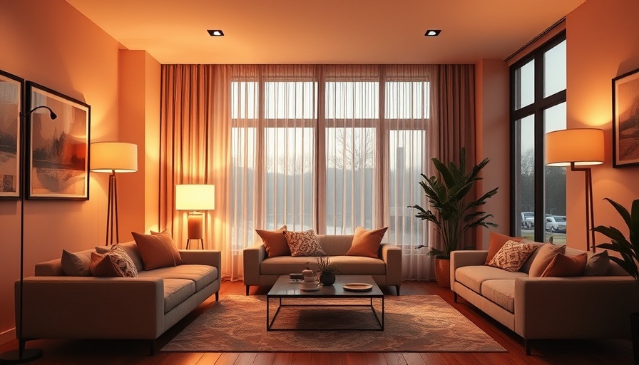 Contemporary room with floor lamps for cozy lighting, no overhead lighting