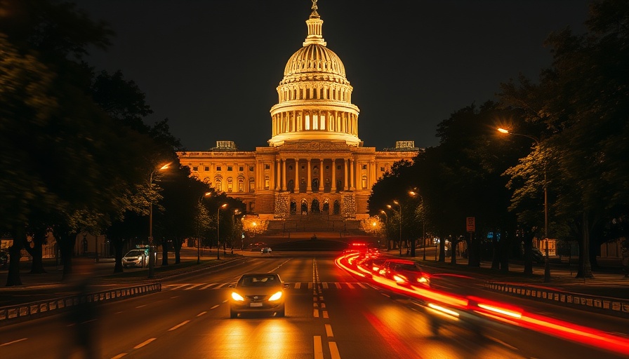 Zillow's Listing Ban Capitol building at night with blurred lights.