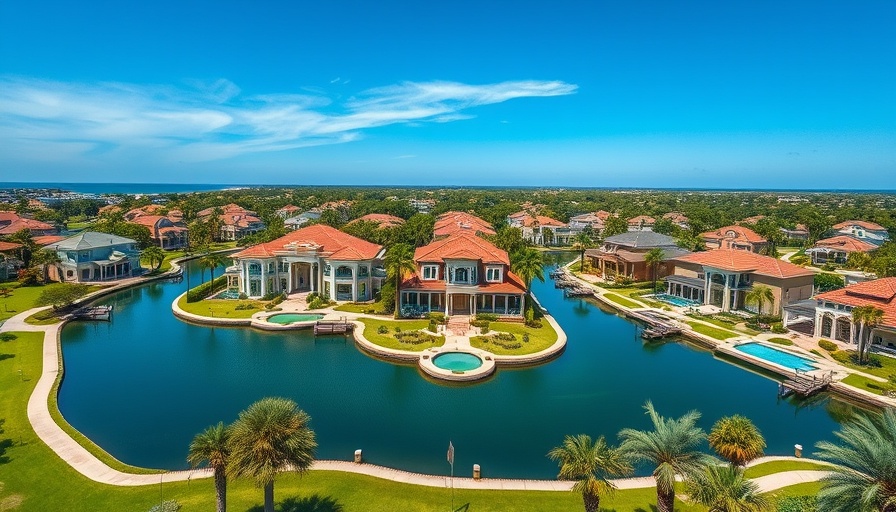 Florida luxury real estate trends showcased in aerial neighborhood view.