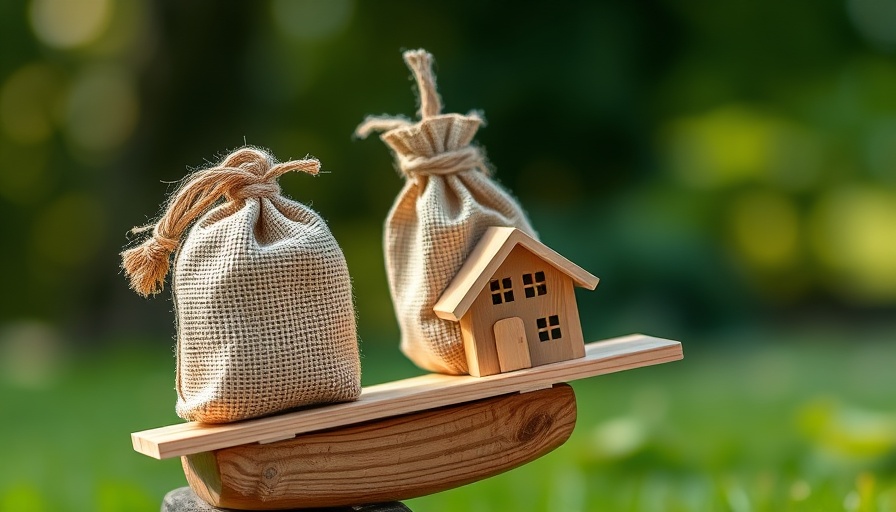 Burlap money bag and wooden house balance on seesaw, depicting Senior Housing Supply and Demand Crisis.