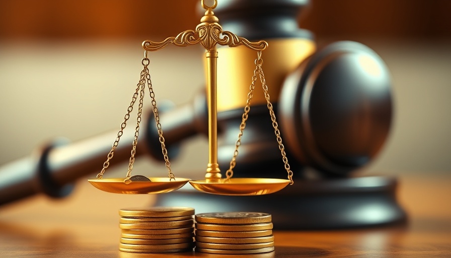 Justice scales and gavel representing Monroe Capital lawsuit MV Realty.