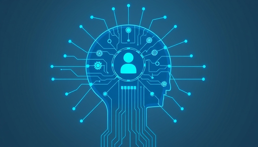 AI mortgage system concept with gears and human icon.