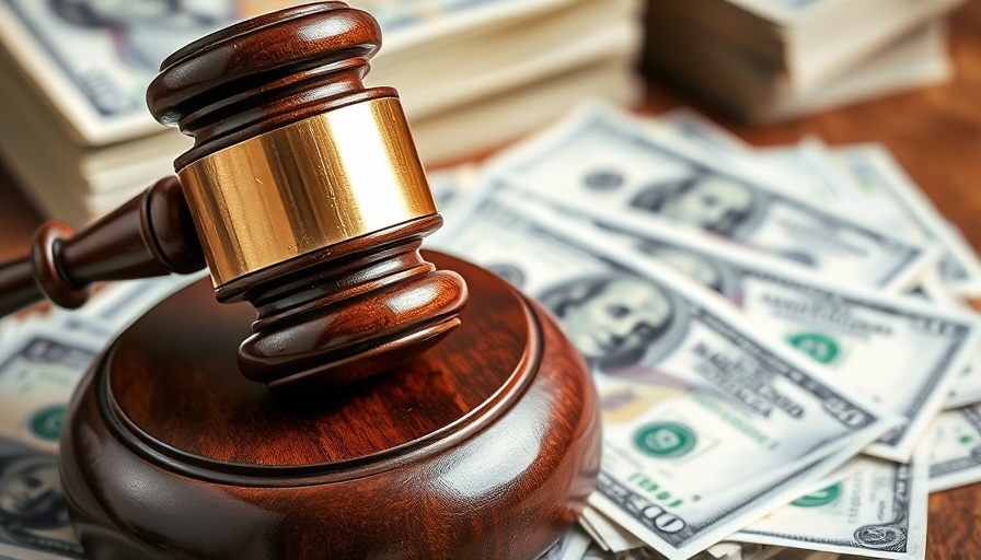 Gavel on hundred-dollar bills, highlighting Newrez settlement overcharge implications.