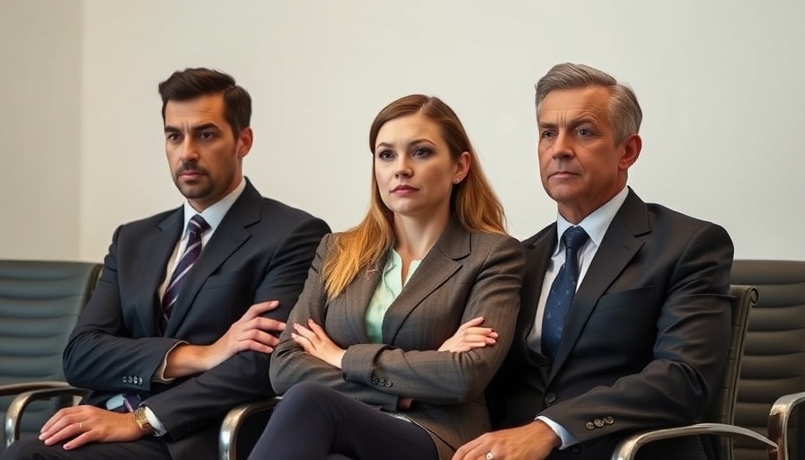 Business professionals waiting in office chairs, reflecting on mortgage rates plummet.