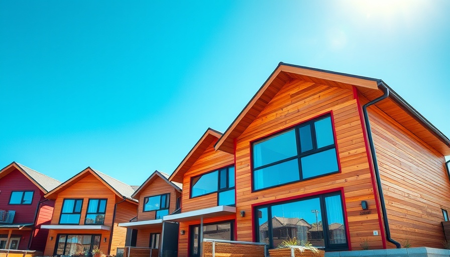 Colorful modern houses illustrating mortgage rates drop benefits.