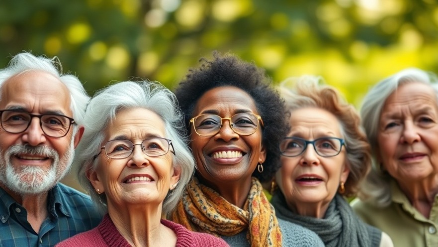 Diverse older adults inspired by diabetes treatment and wellness in nature.