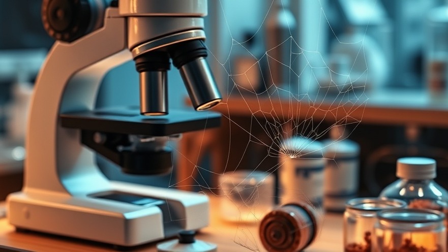 Cobweb-covered microscope symbolizing healthcare funding challenges in biomedical research.