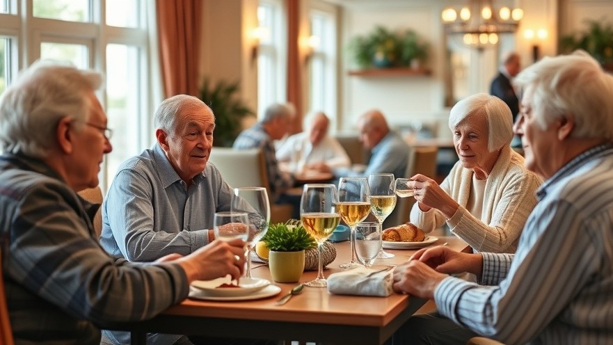 Seniors enjoying a dining experience in modern senior living options.