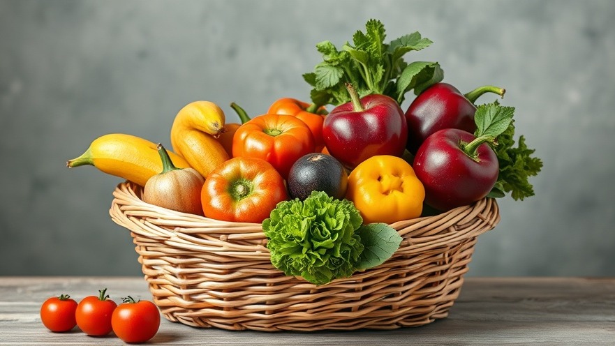 Vibrant basket of anti-inflammatory vegetables and omega-3 foods for arthritis diet.