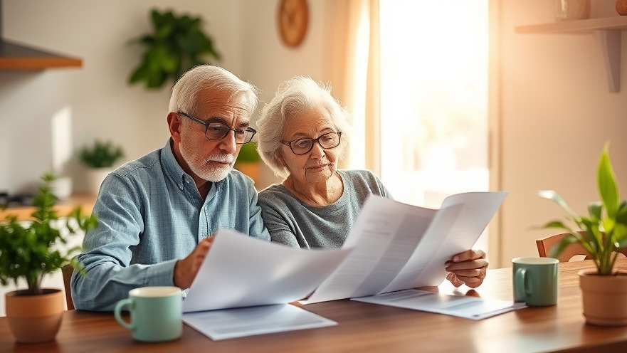Contemplative couple reviewing federal employee retirement plans in a sunlit kitchen.