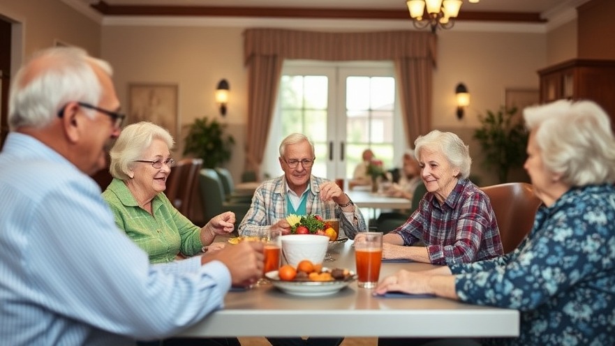 Seniors enjoying personalized dining in a diverse leadership senior care facility.