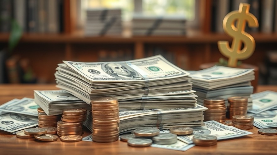Photo-realistic scene of money showcasing financial literacy and retirement planning.