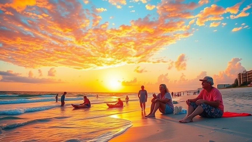 Joyful retirees enjoying beach activities at sunset, ideal for retirement planning.