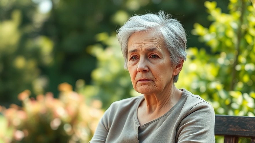Worried elderly woman outdoors, highlighting Medicare Savings Programs for healthcare access.