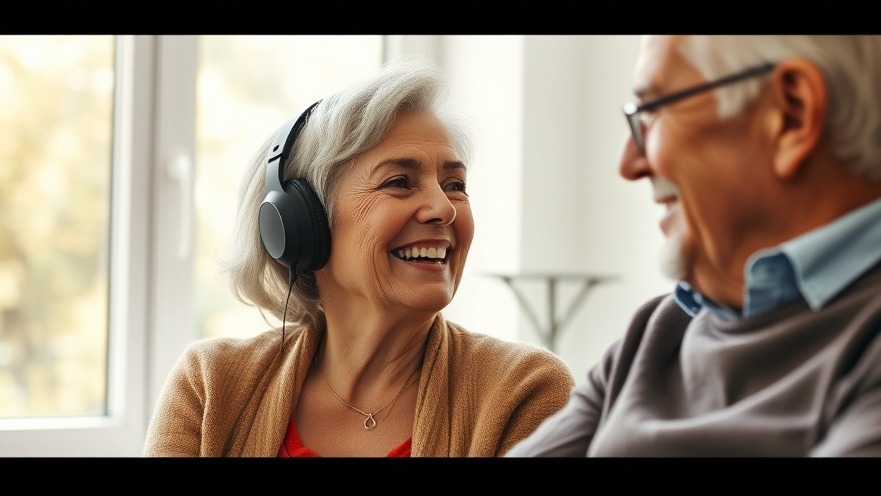 Older woman joyfully listening to music with headphones, showcasing benefits of music therapy.