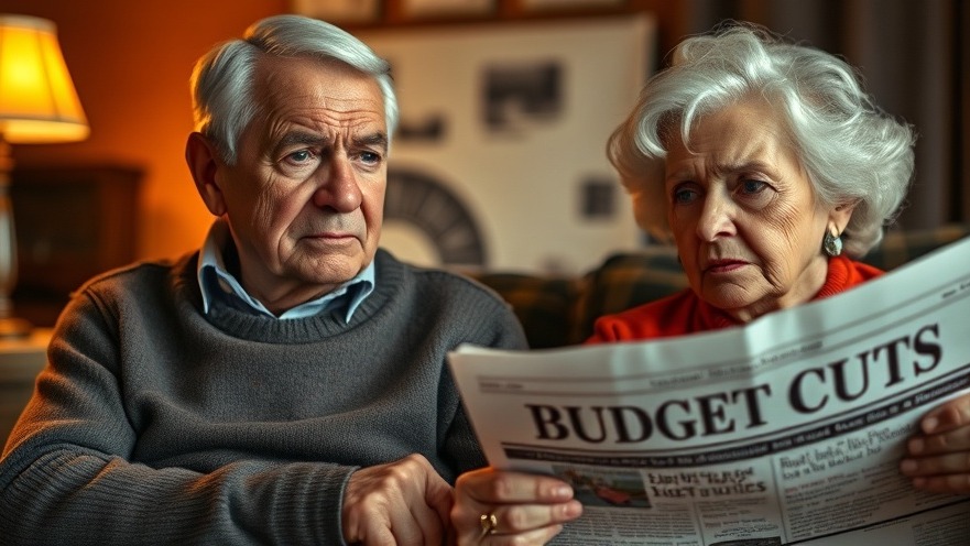 Elderly couple showing worry over Medicaid funding cuts in a heartfelt scene.