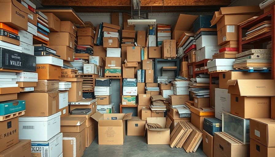 Cluttered storage room filled with generational items.