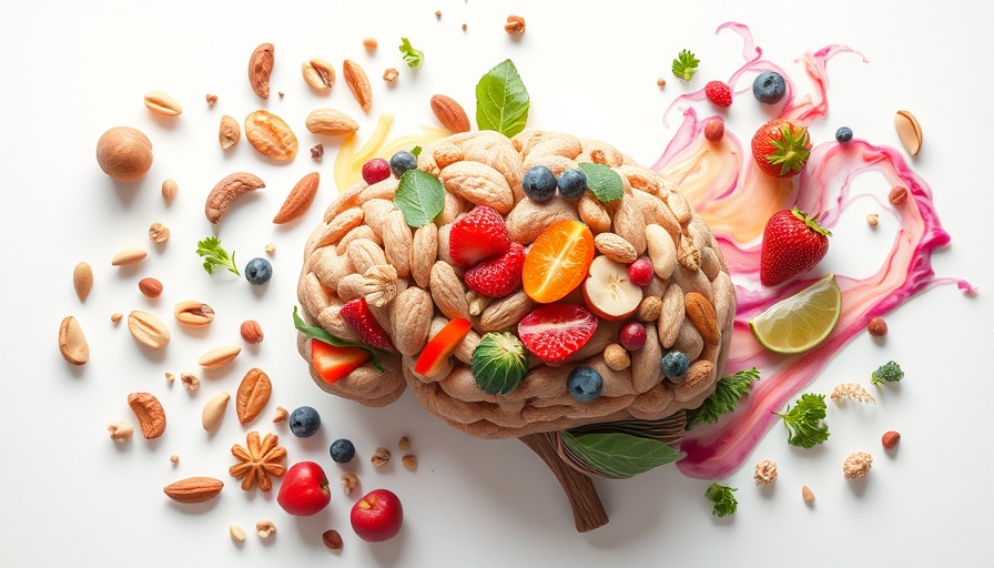 Creative depiction of Eato Protein for brain health with vibrant foods.