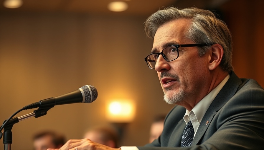 Distinguished man speaking at panel on FDA stricter approval standards COVID vaccines