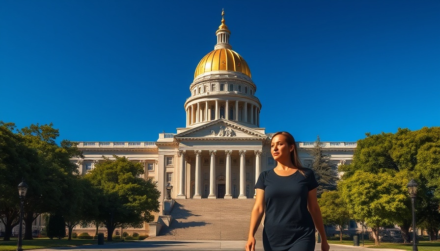 State capitol building with golden dome, clear blue sky.