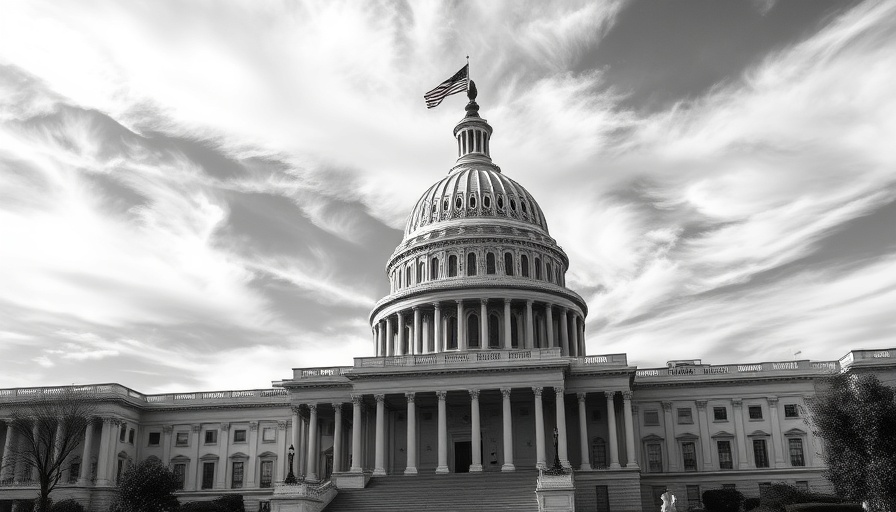 U.S. Capitol building representing governance and impact on budget cuts in monochrome.