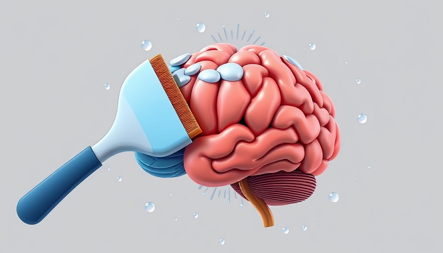 Conceptual brain cleaning illustration for Parkinson's disease research breakthroughs.