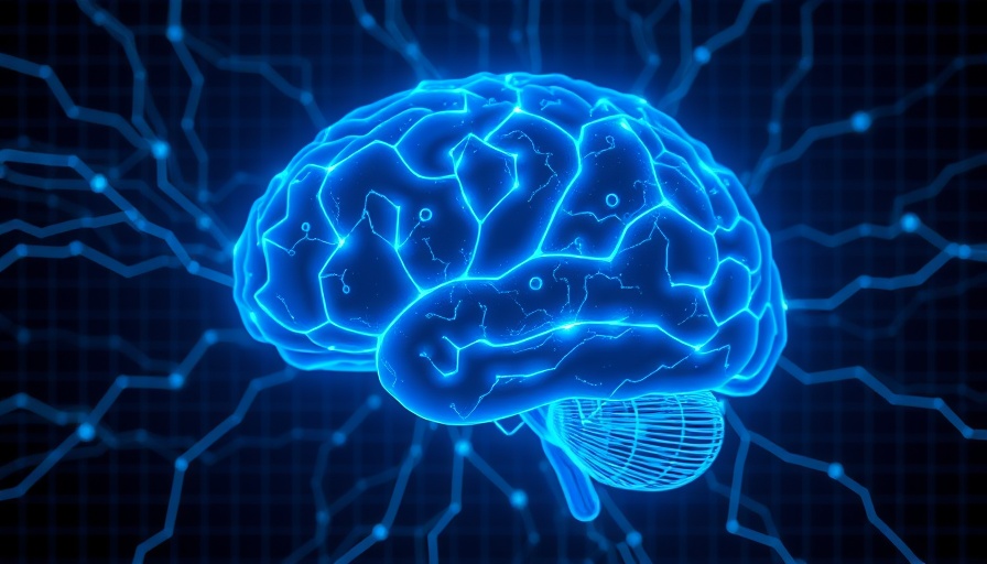 Glowing brain illustrating Alzheimer's disease and tau protein.
