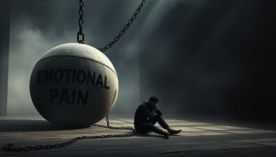 Symbolic image of emotional pain with chained silhouette representing hidden brain circuit.