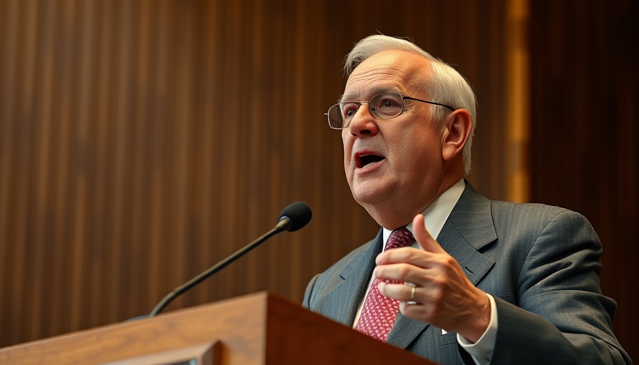 Elderly man passionately speaking at a podium related to Preventive Services Task Force.
