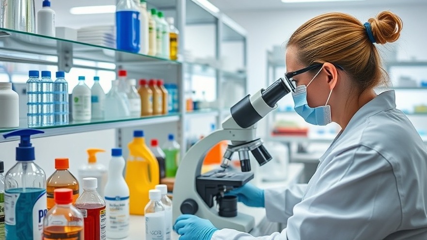 Research lab testing hypochlorous acid disinfectant for elderly infection control.