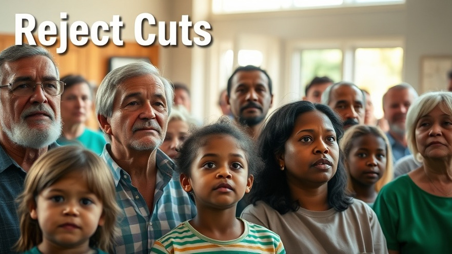 Diverse community united for healthcare access, advocating against cuts at local center.