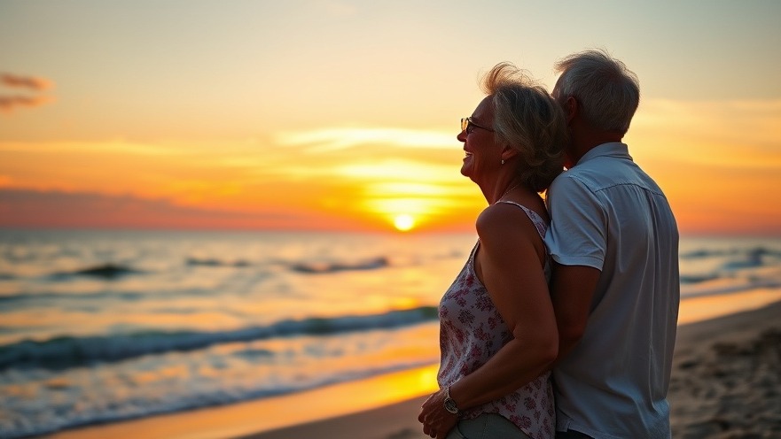 A couple enjoying a sunset on the beach, embodying retirement planning and financial freedom.