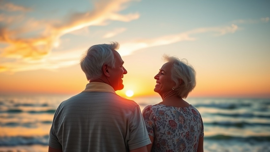 Couple enjoying a sunset on the beach, reflecting on retirement planning and financial security.