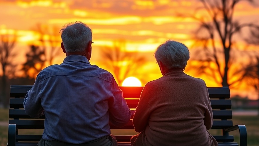 Elderly couple contemplating Pension Challenges for Retirees at sunset.