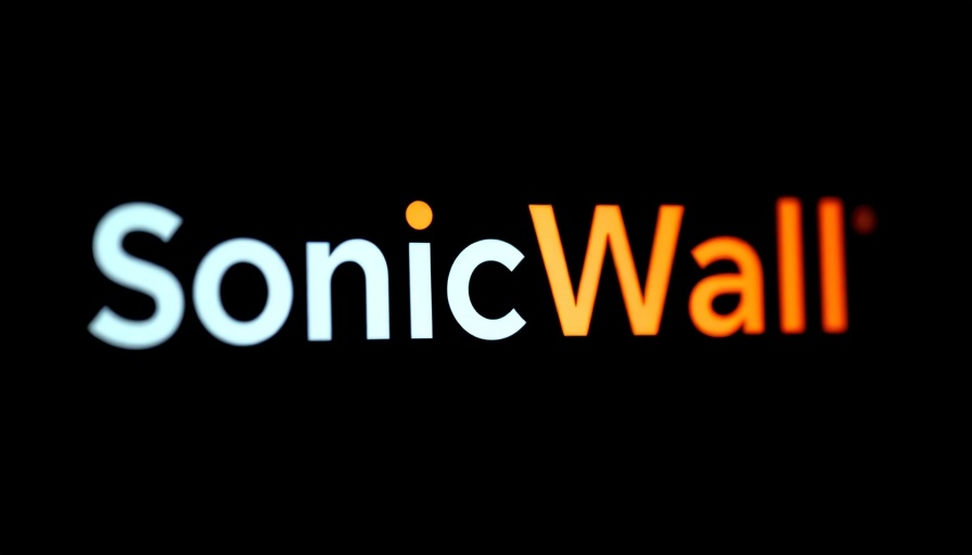 SonicWall logo on a sleek black background, highlighting design elements.