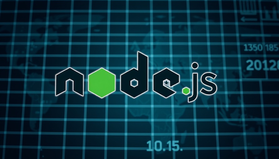 Node.js logo on dark grid background, Stealit Malware Node.js Exploit
