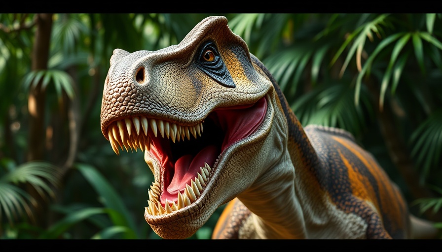 Terrifying velociraptor showcasing fierce expression in dense jungle setting.