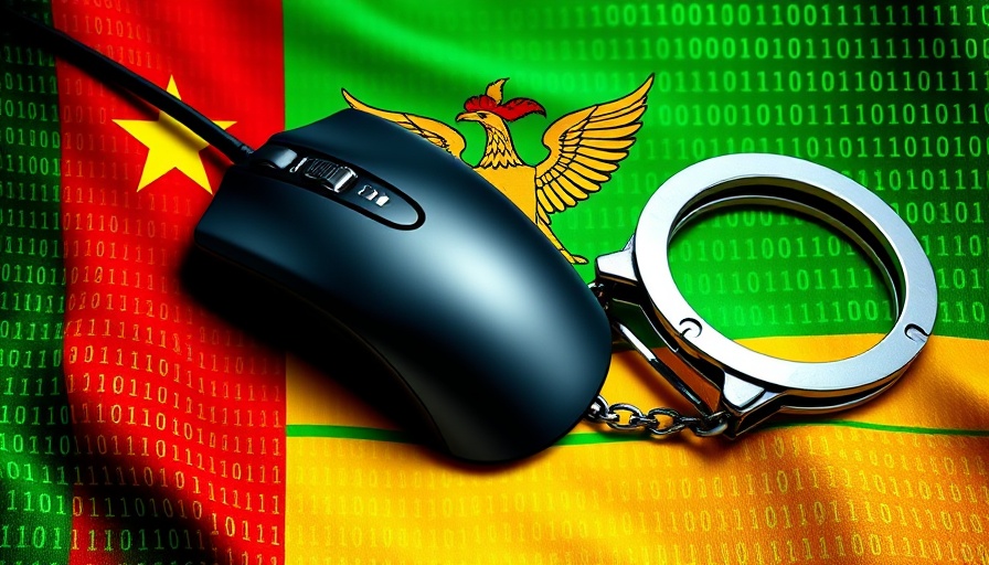 Zambia Cybersecurity Laws digital collage with mouse and handcuffs.