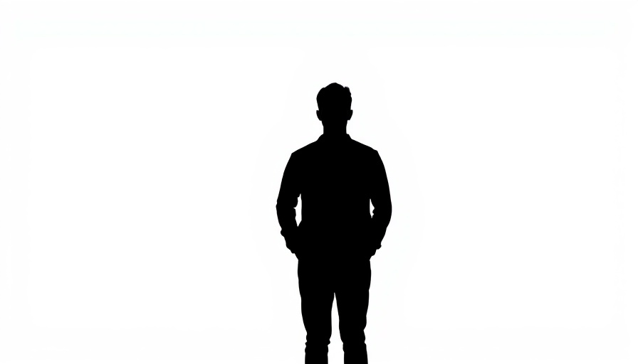 Simplistic silhouette of a person, neutral background