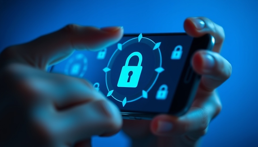 Mobile application security icons around smartphone.
