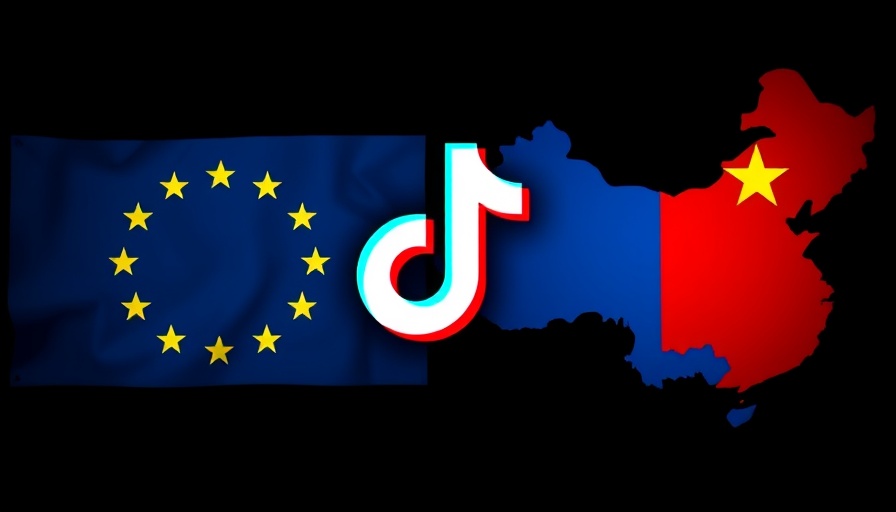 Illustration of TikTok GDPR fine depiction with EU and China logos.