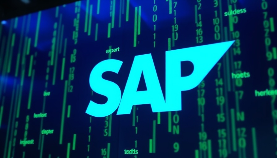 SAP logo with a background of green digital code streams, highlighting China-Linked APTs SAP CVE-2025-31324.