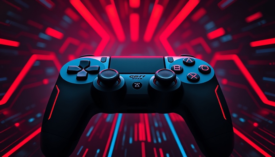 Futuristic gaming controller with neon red lines, HTTPBot DDoS Attacks.